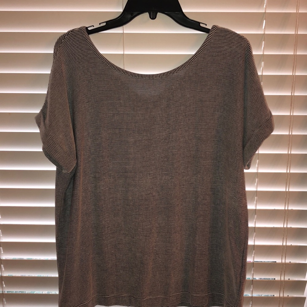 Black and white stripped shirt.